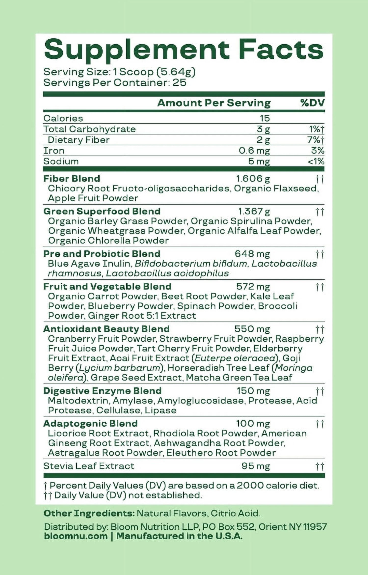 Greens & Superfoods Powder, Mango, 25 Servings