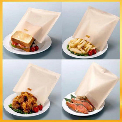 4Pcs/Set Reusable Toaster Bag Non Stick Bread Bag Sandwich Bags Fiberglass Toast Microwave Heating Pastry Tools