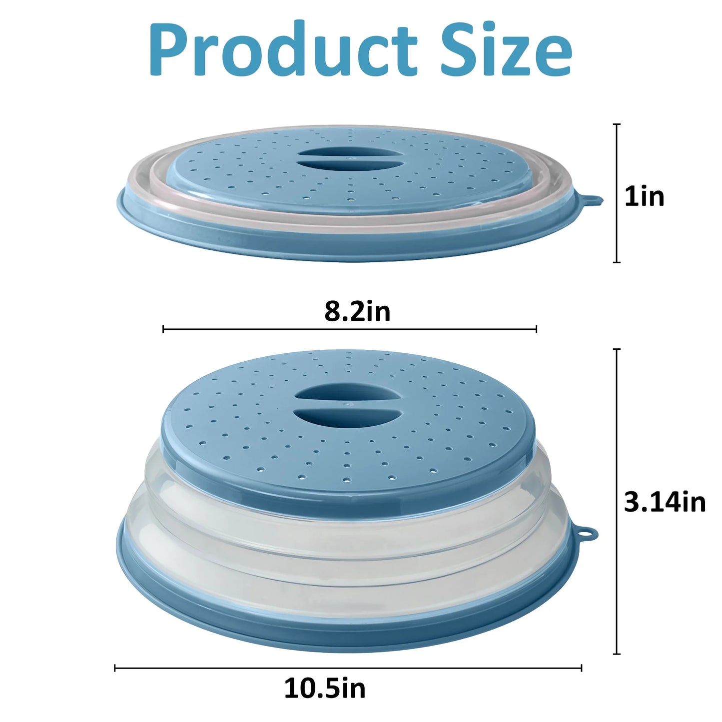 2 Pcs Silicone Microwave Splatter Cover – Microwave Food Cover for Plates, Bpa-Free Splatter Guard, Non-Toxic Kitchen Gadget & Microwave Accessory for Heating Food, Blue