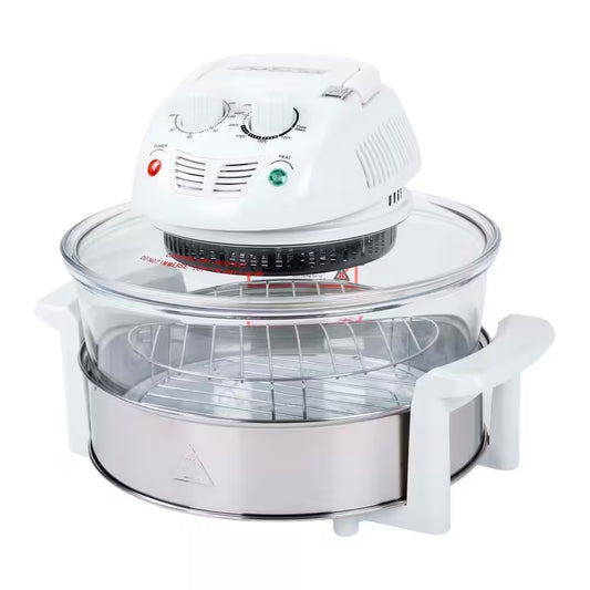 12-17 Qt. Glass Halogen Air Fryer, White