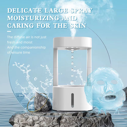 7 Color anti Gravity Humidifier 580Ml Levitating Water Drip Desk Mini Rain Humidifier Cool Mist Aroma Diffuser for Bedroom