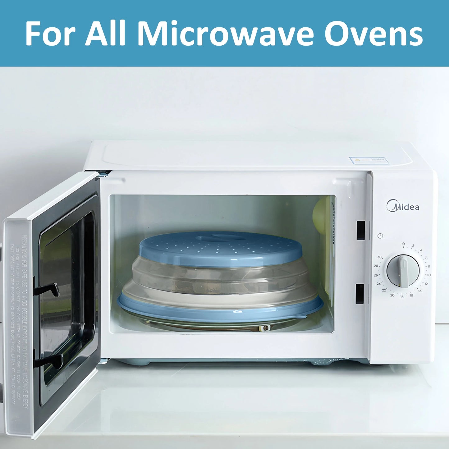 2 Pcs Silicone Microwave Splatter Cover – Microwave Food Cover for Plates, Bpa-Free Splatter Guard, Non-Toxic Kitchen Gadget & Microwave Accessory for Heating Food, Blue