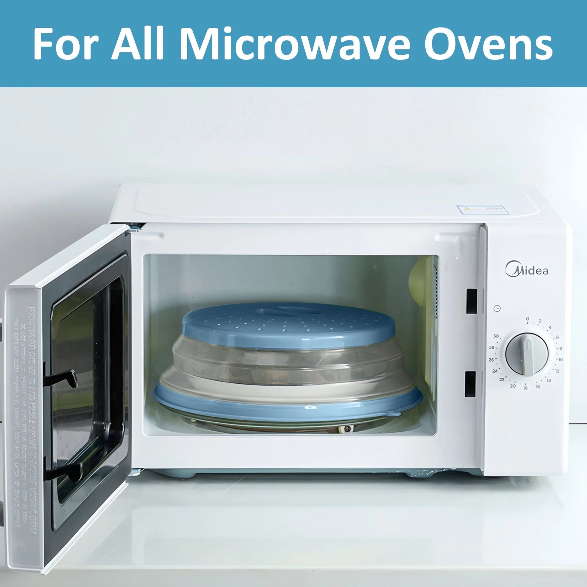 2 Pcs Silicone Microwave Splatter Cover – Microwave Food Cover for Plates, Bpa-Free Splatter Guard, Non-Toxic Kitchen Gadget & Microwave Accessory for Heating Food, Blue
