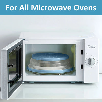 2 Pcs Silicone Microwave Splatter Cover – Microwave Food Cover for Plates, Bpa-Free Splatter Guard, Non-Toxic Kitchen Gadget & Microwave Accessory for Heating Food, Blue