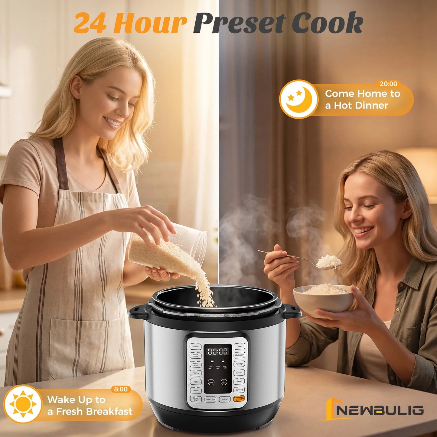 Electric Pressure Cooker 8 Quart Multi Kitchen Appliances, Instant Multi Cooker Stainless Steel Cooker