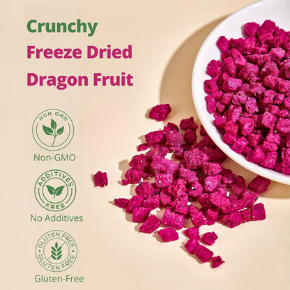 Freeze Dried Dragon Fruit Cubes – 4.23Oz (120G) 100% Red Dragon Fruit (Pitaya) C