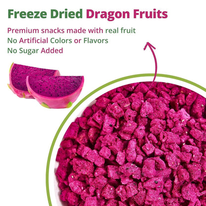 Freeze Dried Dragon Fruit Cubes – 4.23Oz (120G) 100% Red Dragon Fruit (Pitaya) C