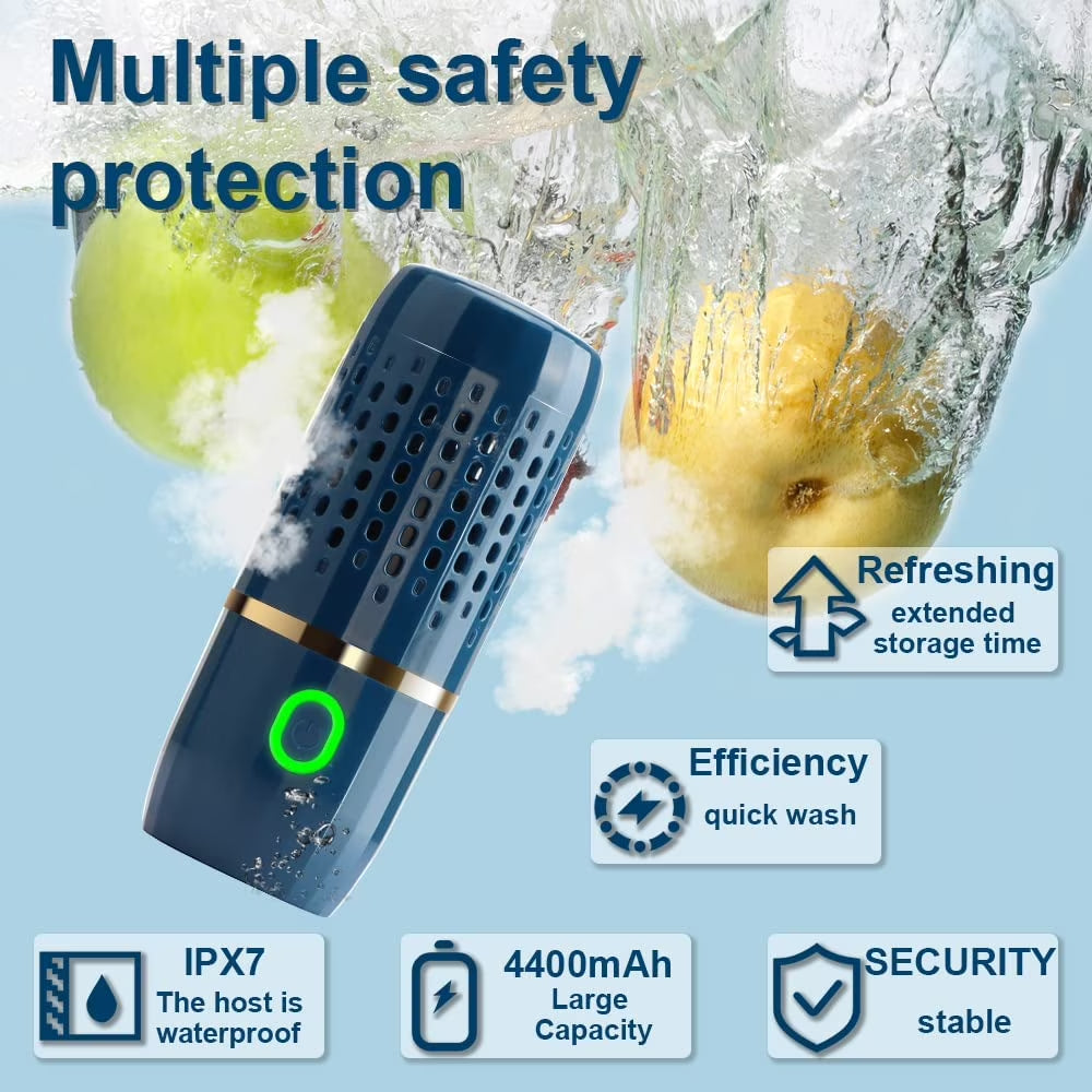 Fruit and Vegetable Washing Machine,Kitchen Gadget Portable Fruit Cleaner Device in Water-Fruit and Vegetable Cleaner for Cleaning Fruit, Vegetable, Tableware (Green)