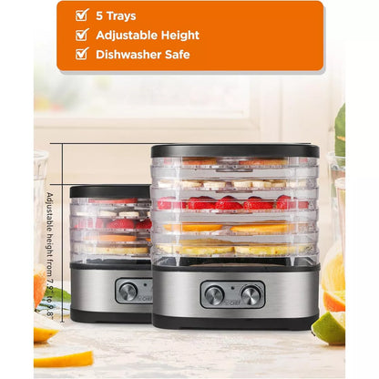Commercial Chef Food Dehydrator, Five 10” X 9.25” Trays, CHD200S