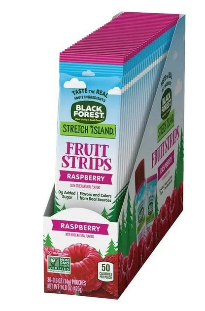 Stretch Island Fruit Leather Snacks, Ripened Raspberry, 0.5 Oz, 30 Count