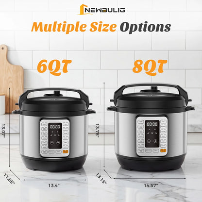 Electric Pressure Cooker 8 Quart Multi Kitchen Appliances, Instant Multi Cooker Stainless Steel Cooker