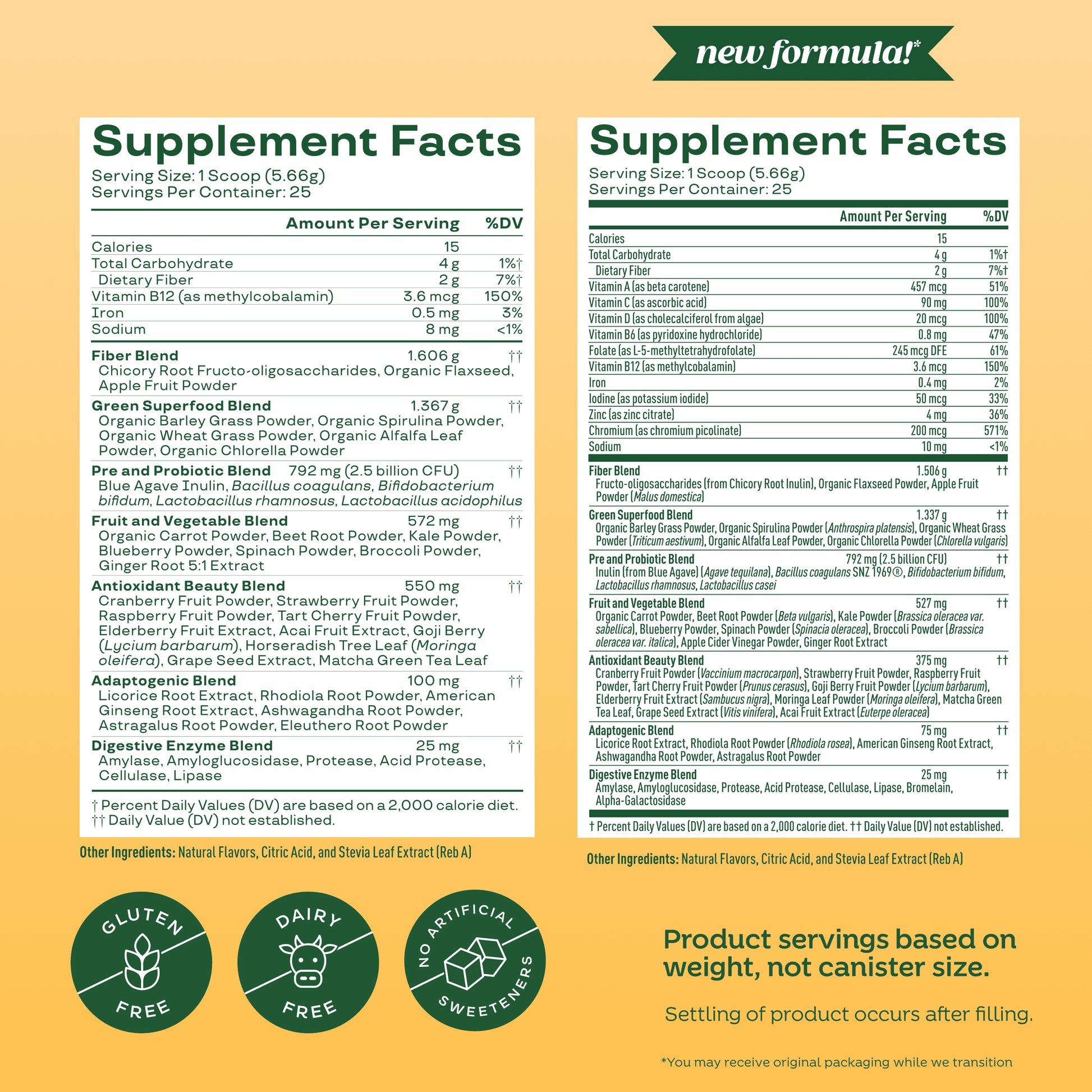 Greens & Superfoods Powder, Mango, 25 Servings