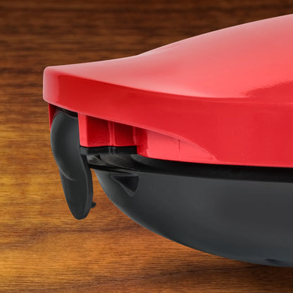 6-Wedge Electric Quesadilla Maker with Extra Stuffing Latch, Red 10”
