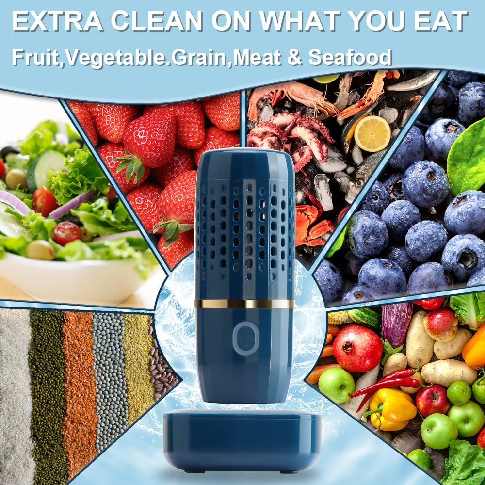 Fruit and Vegetable Washing Machine,Kitchen Gadget Portable Fruit Cleaner Device in Water-Fruit and Vegetable Cleaner for Cleaning Fruit, Vegetable, Tableware (Green)