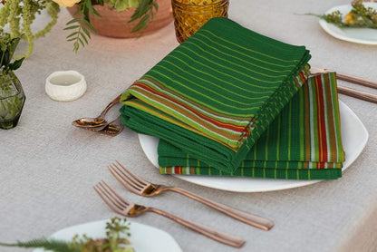 Kitchen Towels Waffle Stripes Dish Towels for Kitchen Leaf Green Set of 6 Kitchen Towels Highly Absorbent Cotton over Sized 20X30 in with Mitered Corners Kitchen Hand Tea Towels