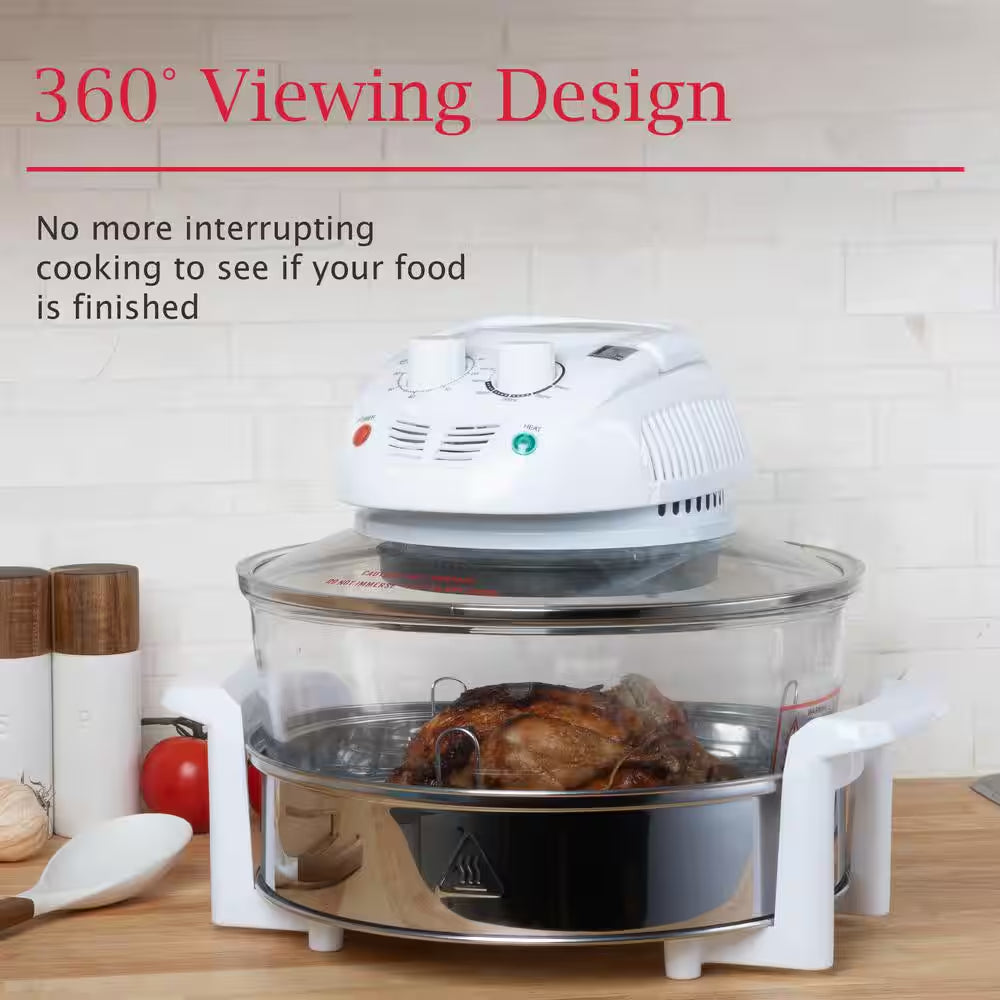 12-17 Qt. Glass Halogen Air Fryer, White