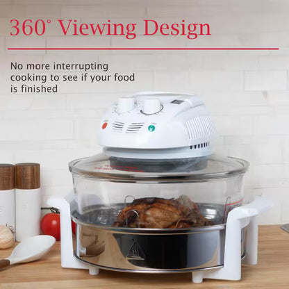 12-17 Qt. Glass Halogen Air Fryer, White