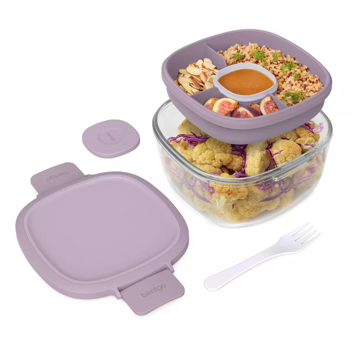 Bentgo 61Oz 6Pc Glass All in One Salad Container