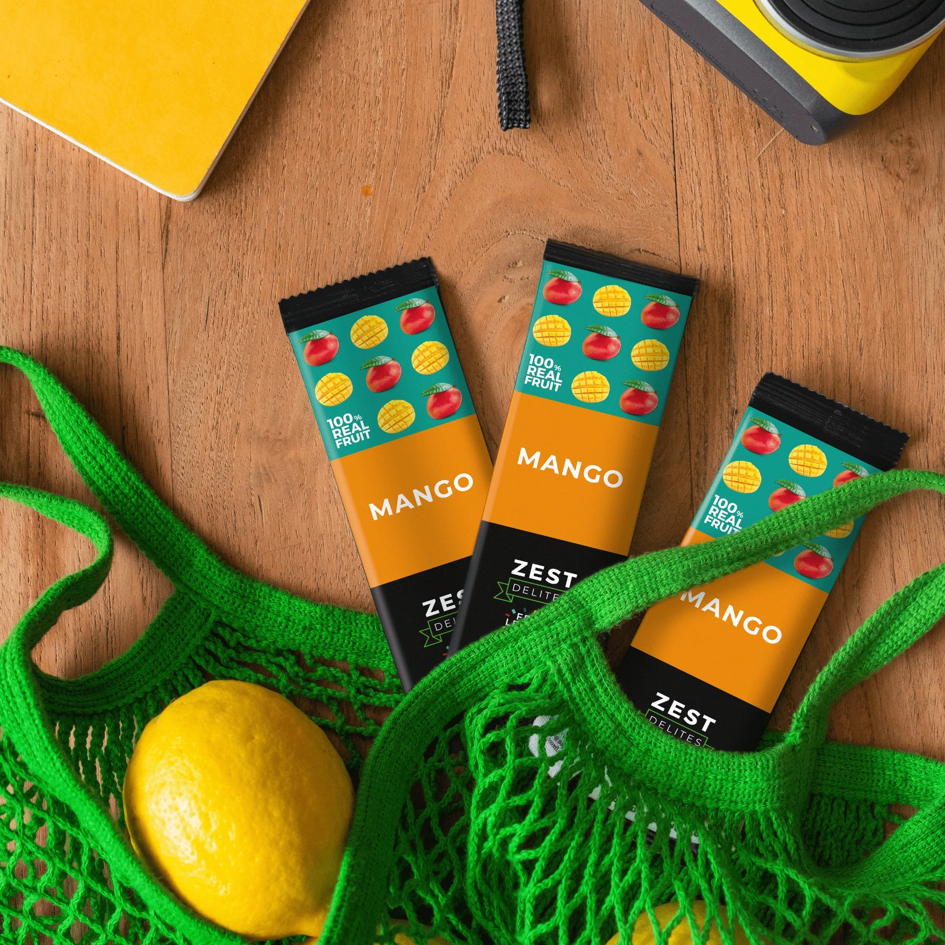 Fruit Leather Snacks, Vegan Fruit Bars, Mango, 0.88 Oz X 10 Packs