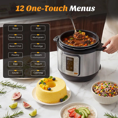 Electric Pressure Cooker 8 Quart Multi Kitchen Appliances, Instant Multi Cooker Stainless Steel Cooker
