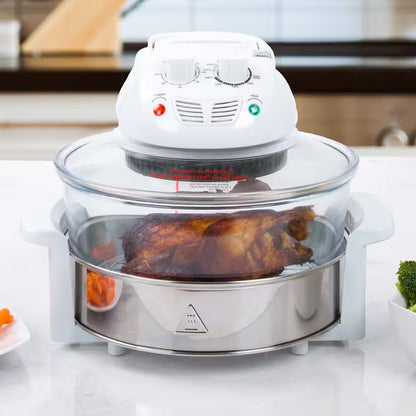 12-17 Qt. Glass Halogen Air Fryer, White