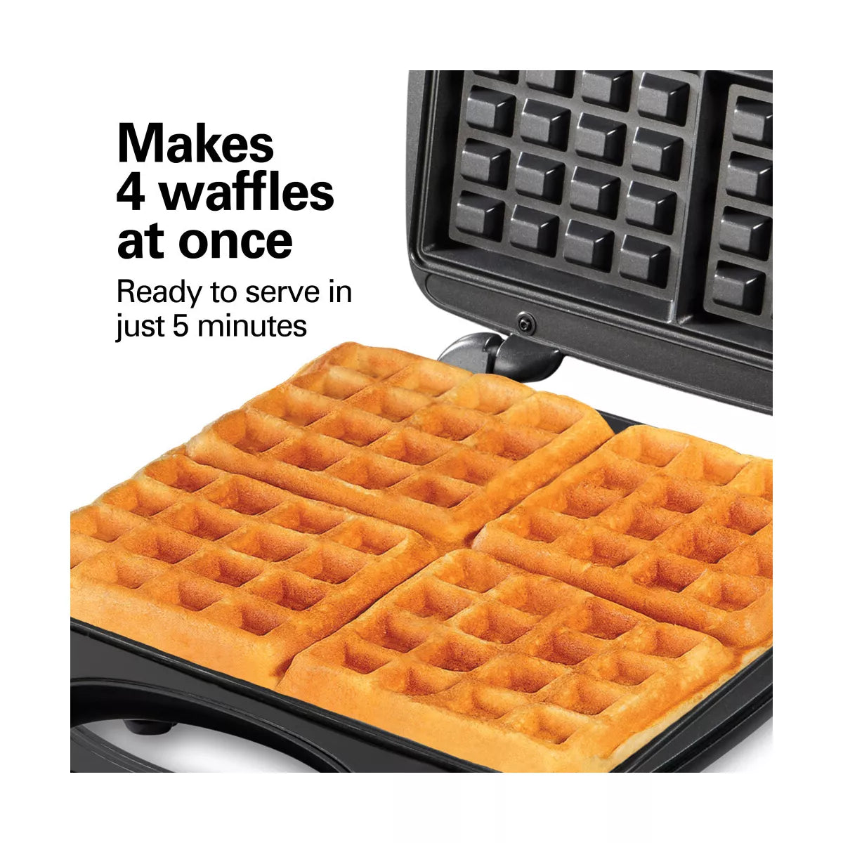 Hamilton Beach 4 Square Belgian Waffle Maker - Stainless Steel