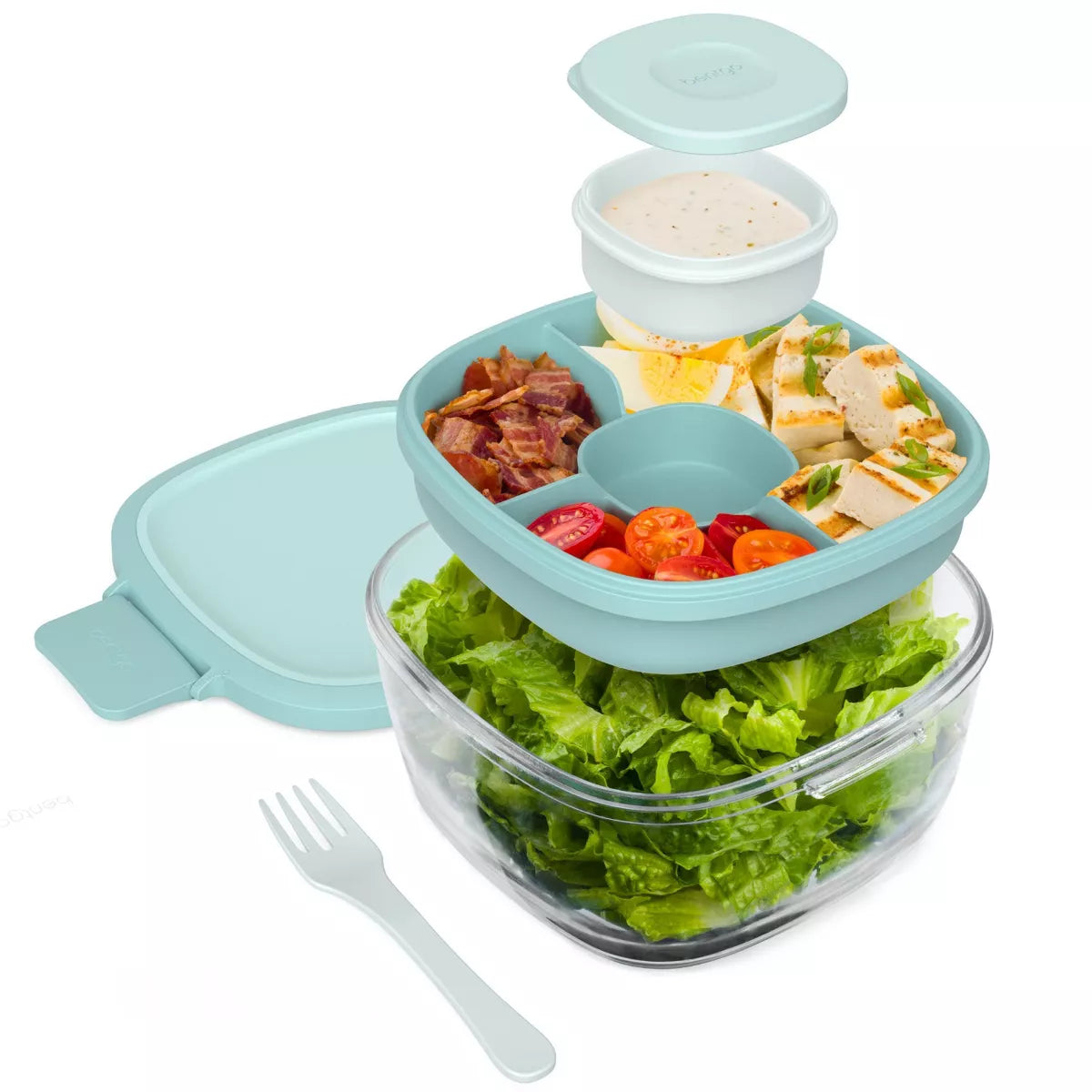 Bentgo 61Oz 6Pc Glass All in One Salad Container
