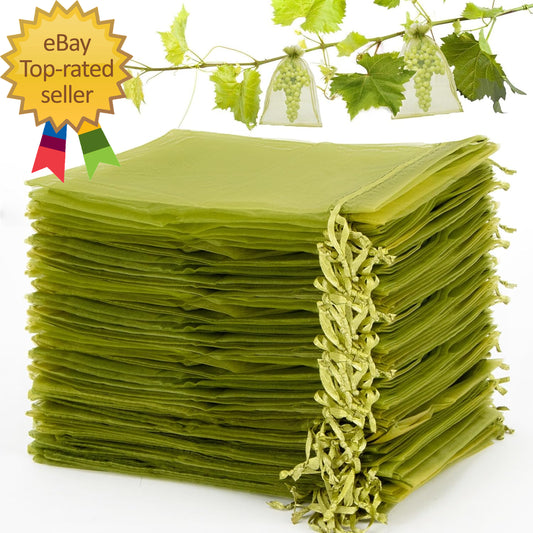 50PCS Fruit Protection Bags 6"X8 Fruit Cover for Fruit Tree Netting Fruit Nets
