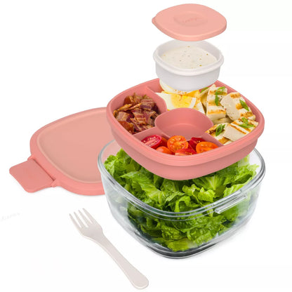 Bentgo 61Oz 6Pc Glass All in One Salad Container