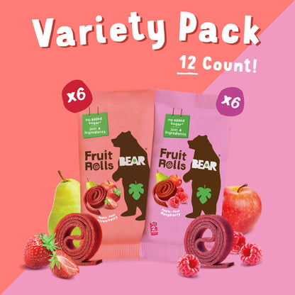 Fruit Rolls Variety Pack Straw/Rasp 8.4Oz, 12 Count