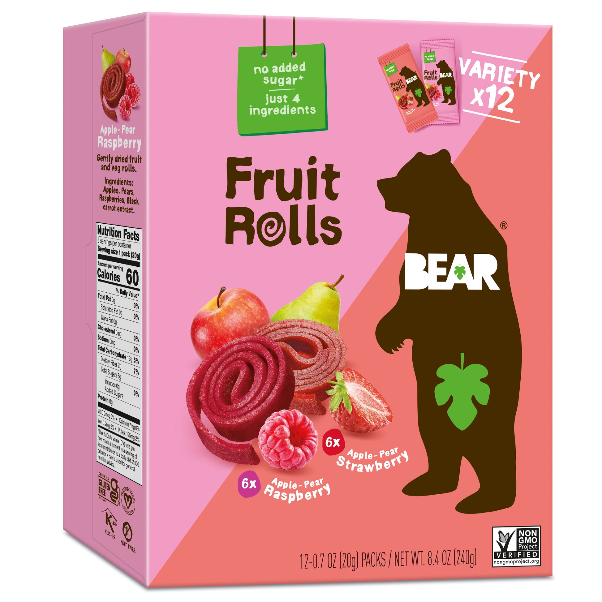 Fruit Rolls Variety Pack Straw/Rasp 8.4Oz, 12 Count