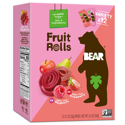 Fruit Rolls Variety Pack Straw/Rasp 8.4Oz, 12 Count