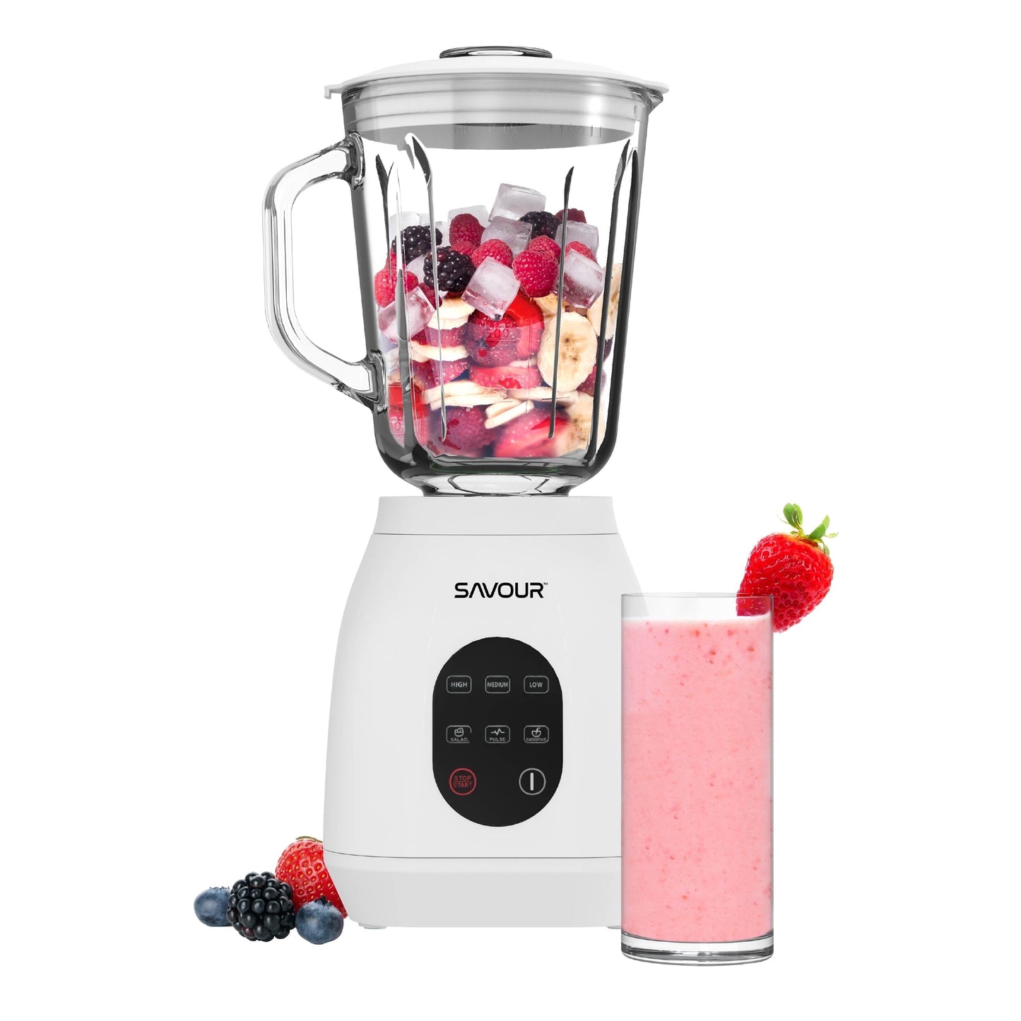 Savour by  500W Touchscreen Smoothie Blender – 50Oz Ice Crushing Countertop Blender for Smoothies, Sauces, Cocktails and More