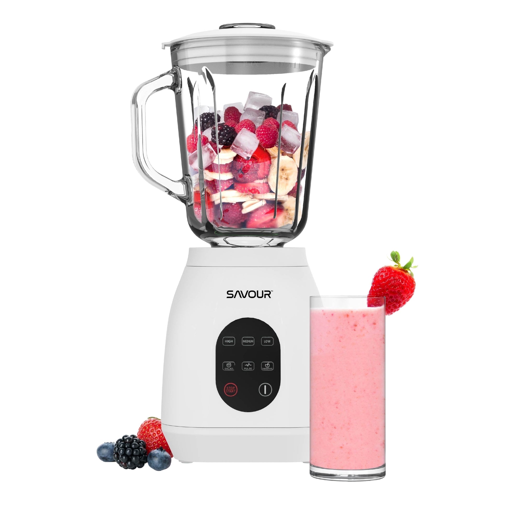 Savour by  500W Touchscreen Smoothie Blender – 50Oz Ice Crushing Countertop Blender for Smoothies, Sauces, Cocktails and More