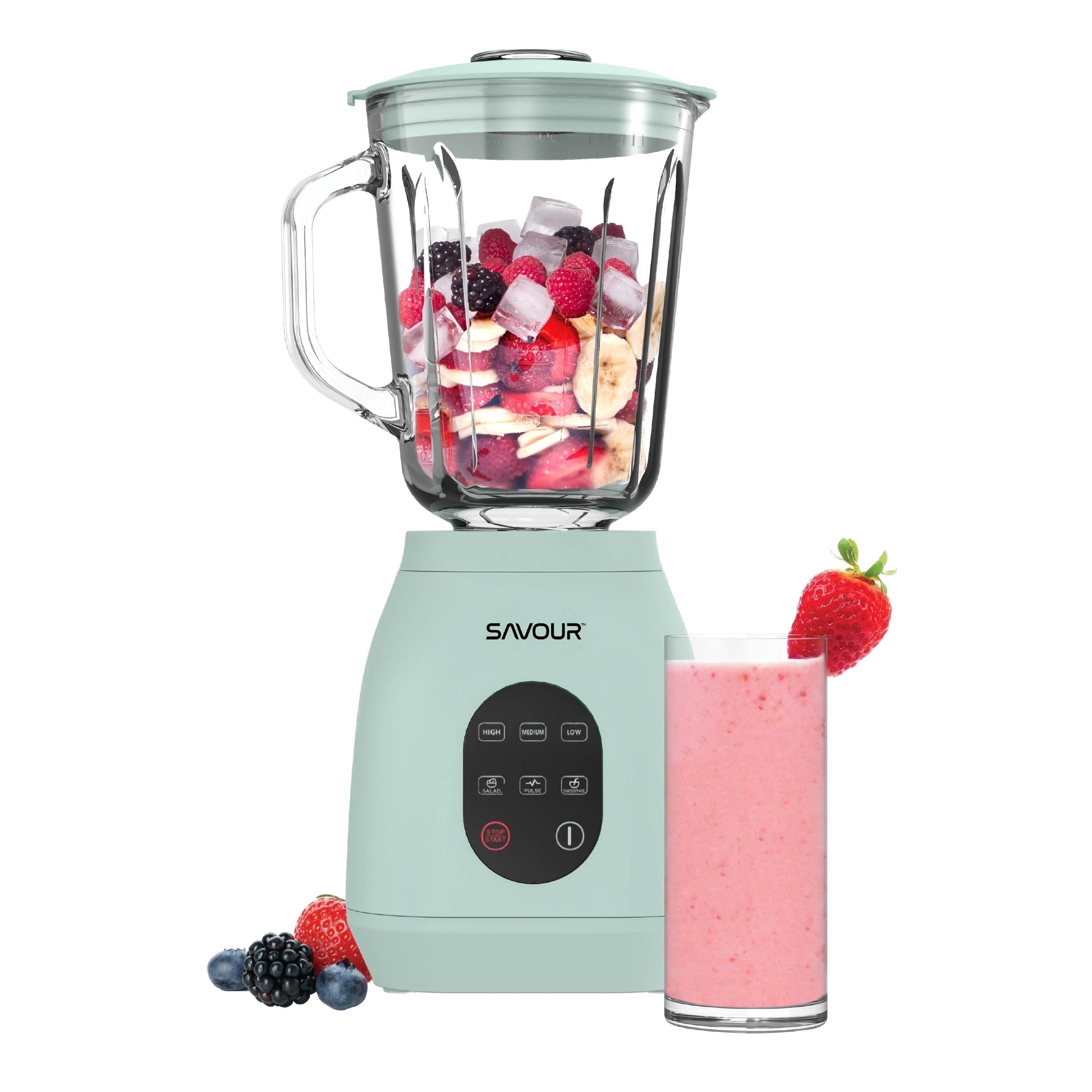 Savour by  500W Touchscreen Smoothie Blender – 50Oz Ice Crushing Countertop Blender for Smoothies, Sauces, Cocktails and More