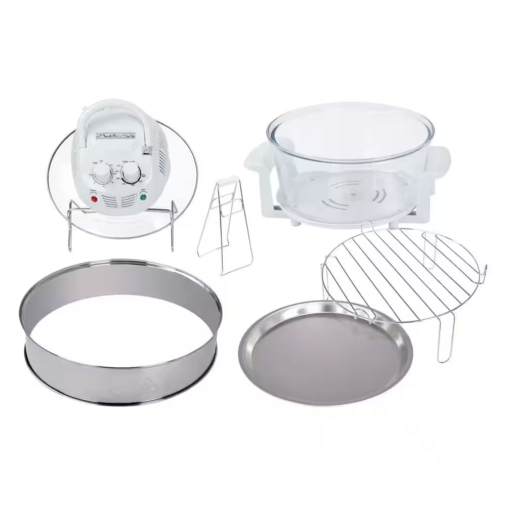 12-17 Qt. Glass Halogen Air Fryer, White