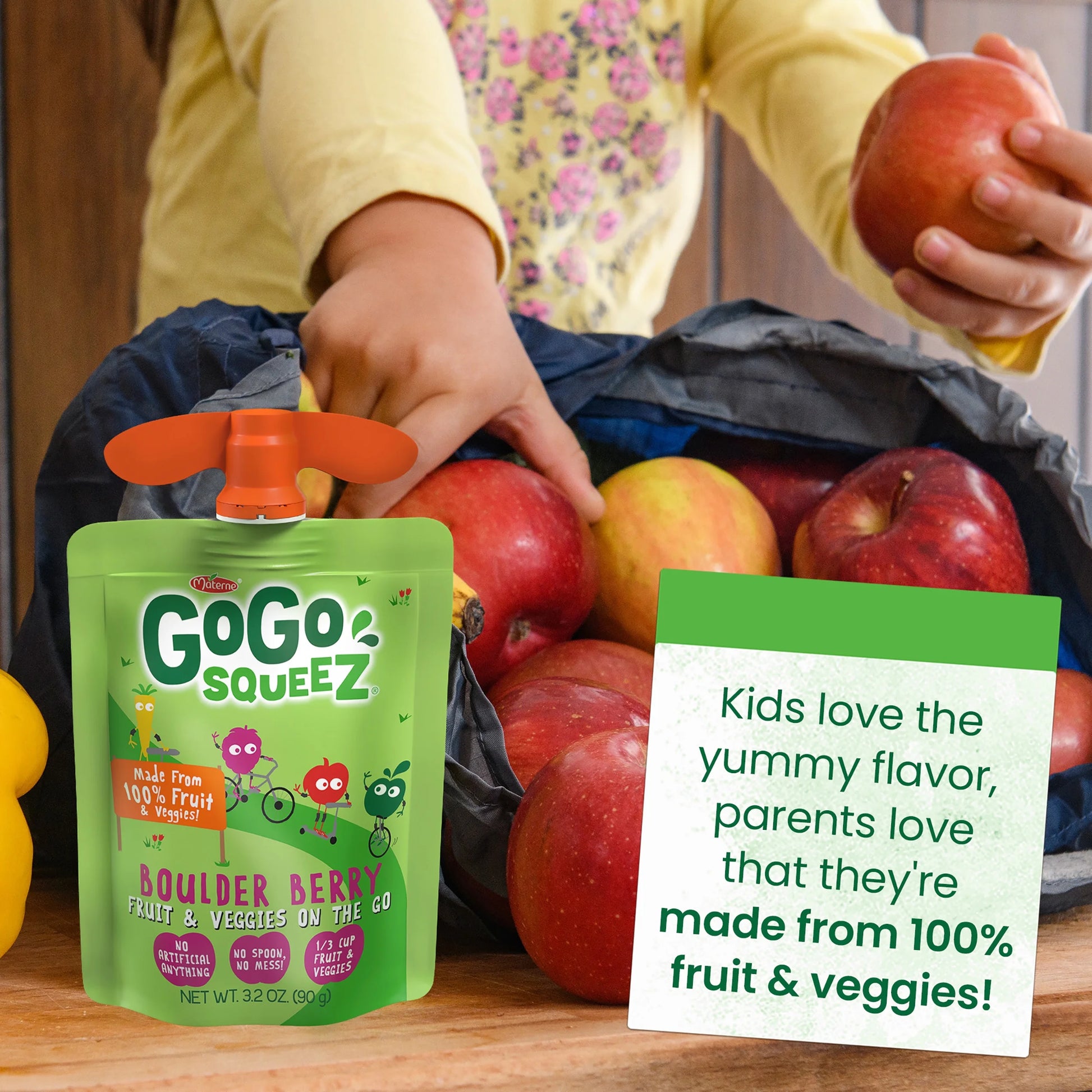 Fruit & Veggiez Applesauce and Puree Variety Pack, Boulder Berry and Pedal Peach Snack Pouches Variety Pack, 3.2 Oz, 40 Pack