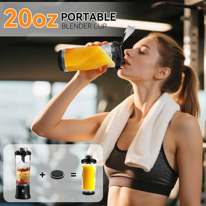 Personal Portable Blender, Small Kitchen Appliances Blender Cup for Shakes and Smoothies Rechargeable Shaker Bottle, 20Oz