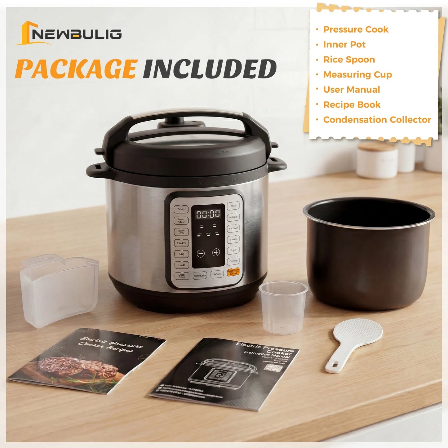 Electric Pressure Cooker 8 Quart Multi Kitchen Appliances, Instant Multi Cooker Stainless Steel Cooker