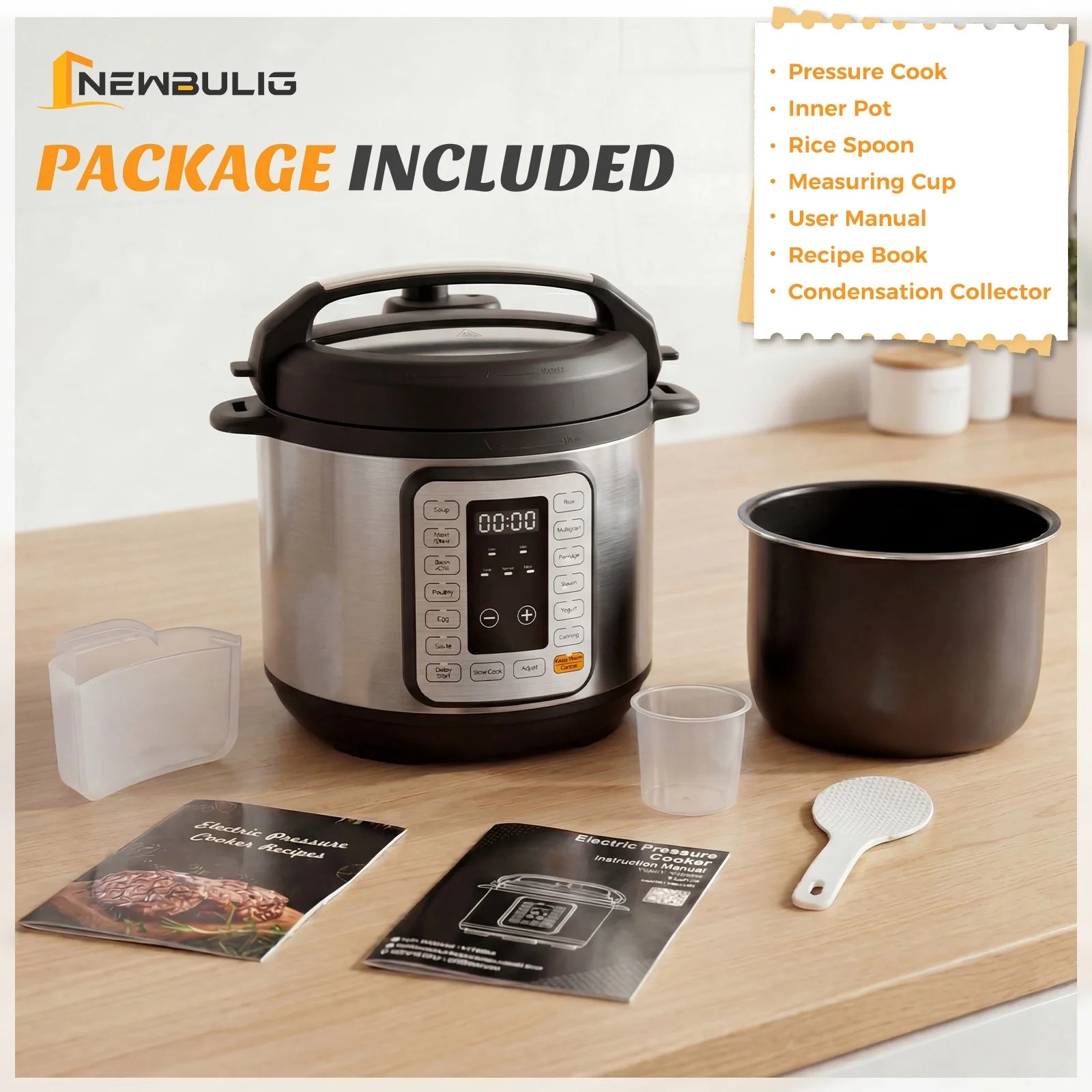 Electric Pressure Cooker 8 Quart Multi Kitchen Appliances, Instant Multi Cooker Stainless Steel Cooker