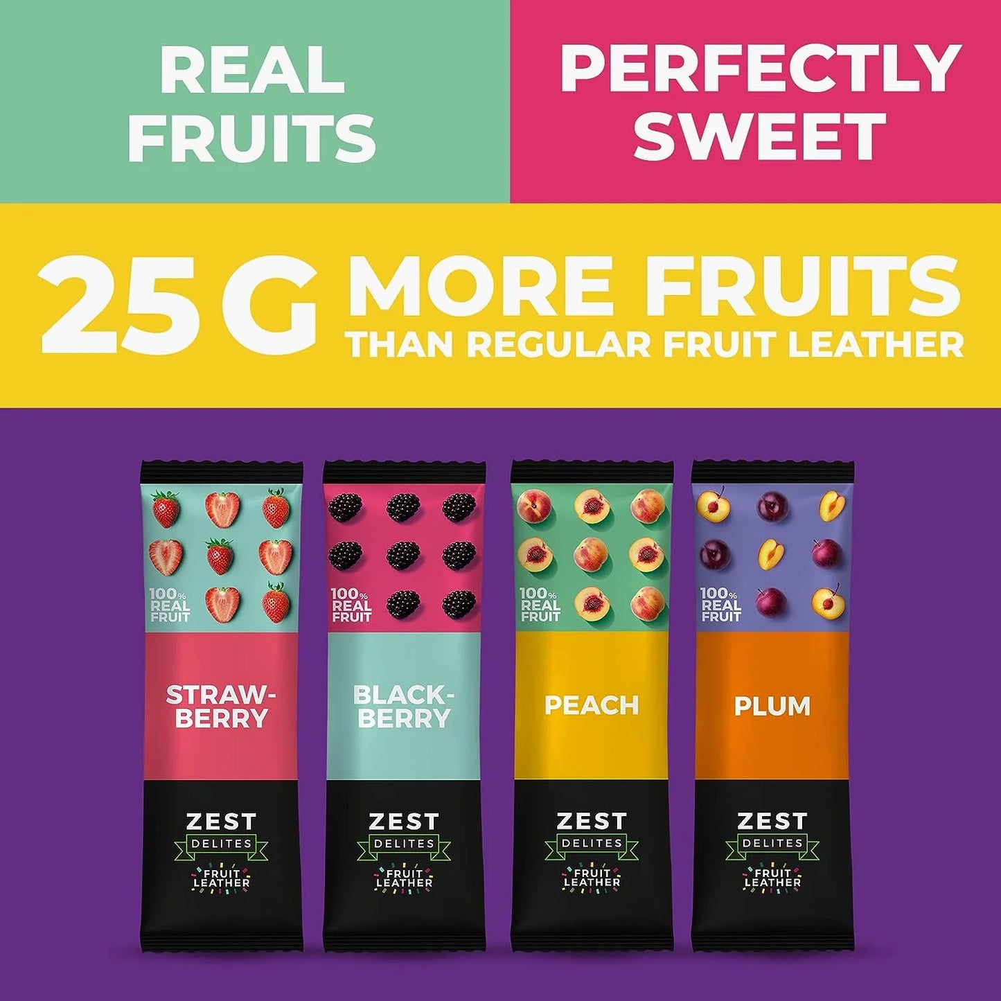 Fruit Leather Snacks, Vegan Healthy Snacks for Adults & Kids , Pack of 36
