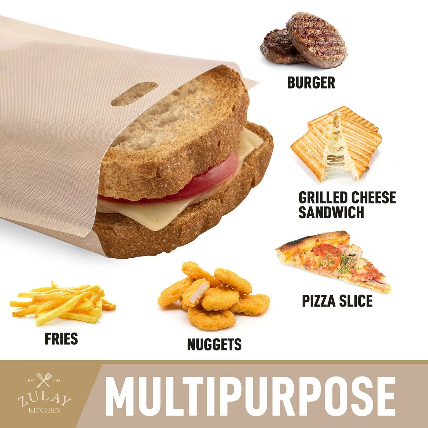 4Pcs/Set Reusable Toaster Bag Non Stick Bread Bag Sandwich Bags Fiberglass Toast Microwave Heating Pastry Tools