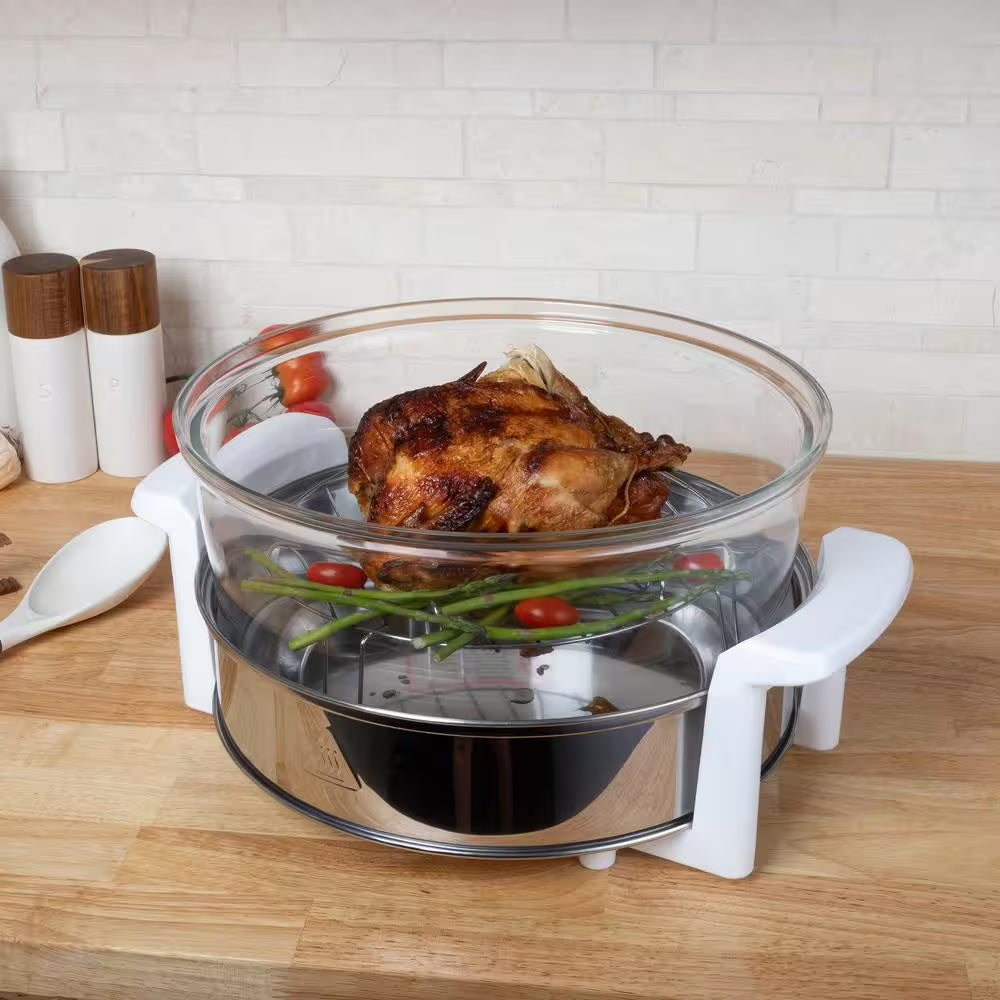 12-17 Qt. Glass Halogen Air Fryer, White