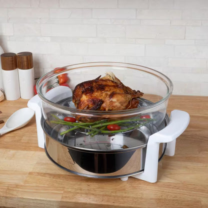 12-17 Qt. Glass Halogen Air Fryer, White
