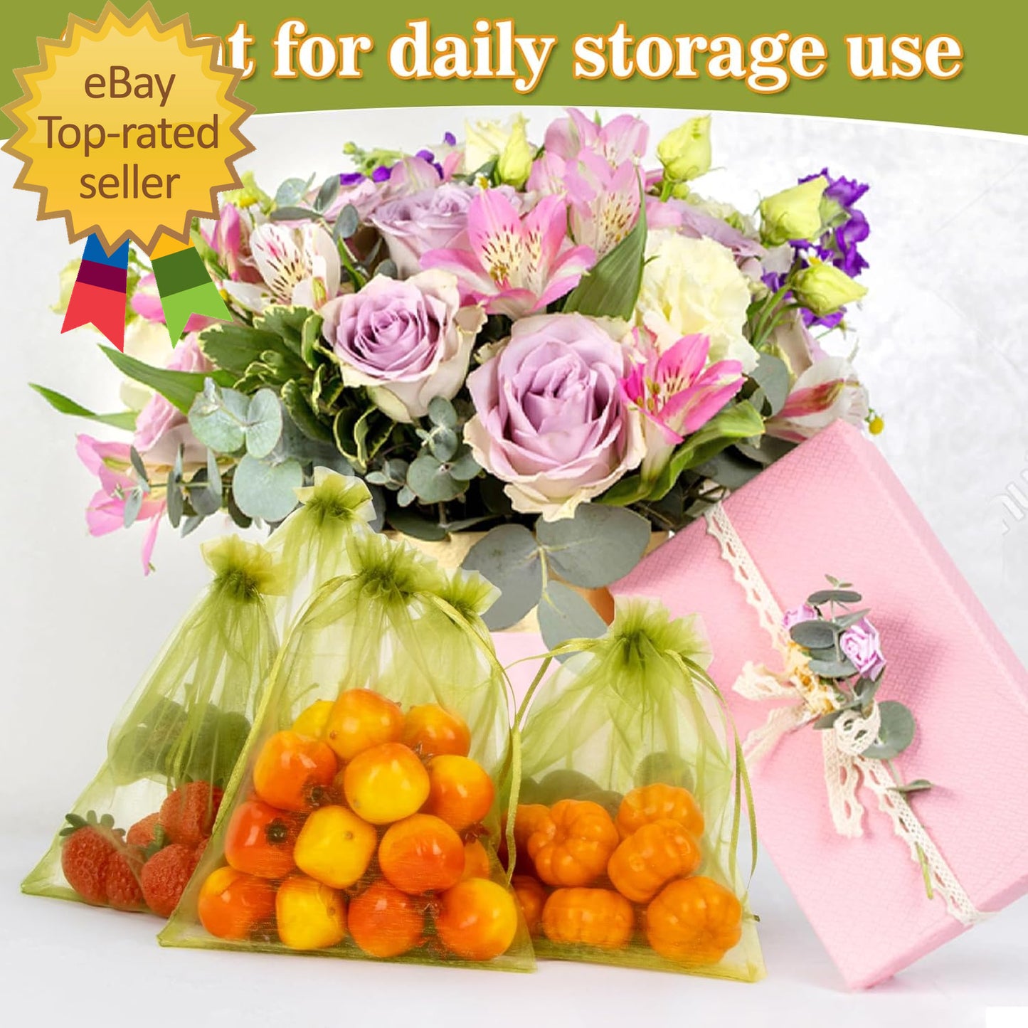 50PCS Fruit Protection Bags 6"X8 Fruit Cover for Fruit Tree Netting Fruit Nets