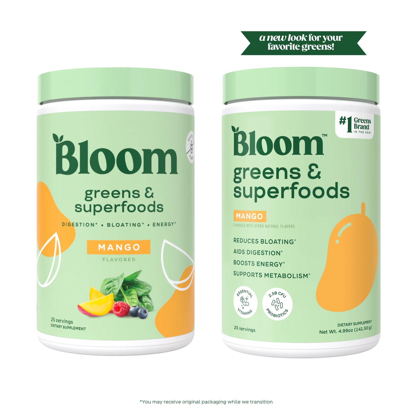 Greens & Superfoods Powder, Mango, 25 Servings