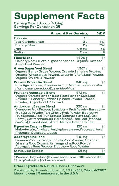 Greens & Superfoods Powder, Mango, 25 Servings