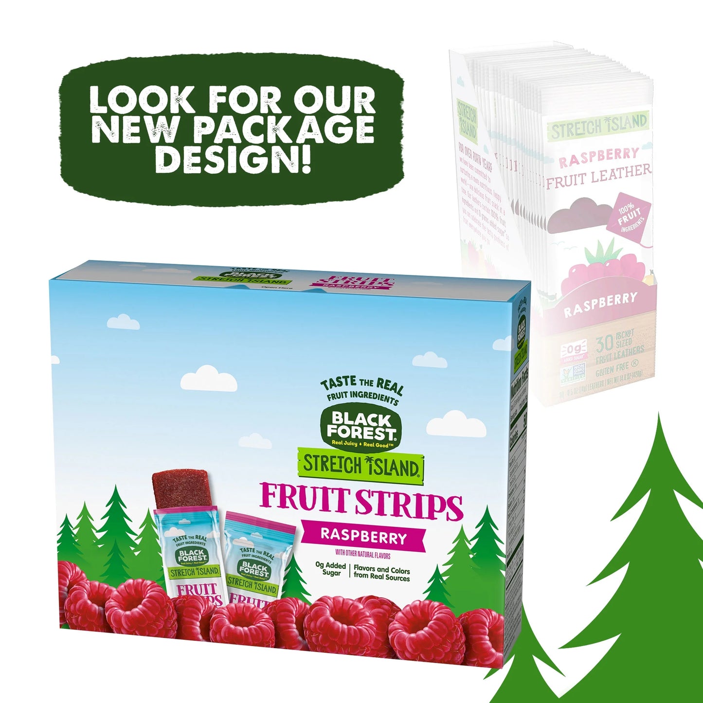 Stretch Island Fruit Leather Snacks, Ripened Raspberry, 0.5 Oz, 30 Count