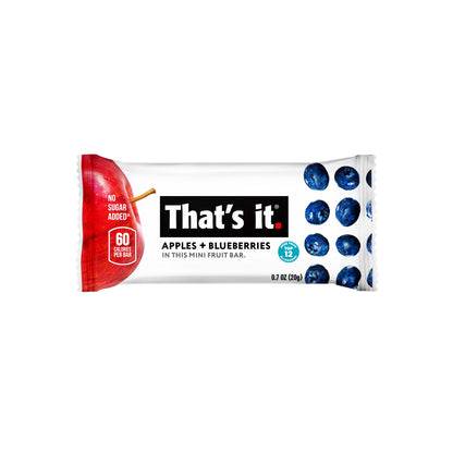 Gluten-Free Soft Chewy Apple + Blueberry Fruit Bars, 0.7 Oz, 8 Ct. Shelf Stable Box