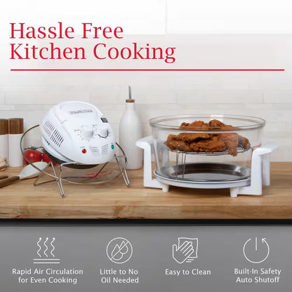 12-17 Qt. Glass Halogen Air Fryer, White
